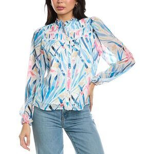 Allison Womens  Monica Blouse, Blue